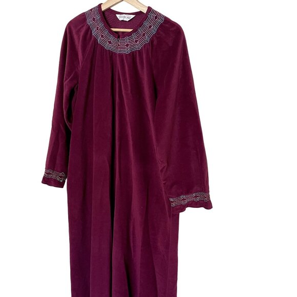 Womens Maxi Embroidered Robe Vanity Fair Vintage House Coat Embroidered Size M - Picture 2 of 8